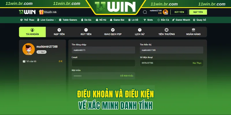 Các điều khoản và điều kiện về xác minh danh tính